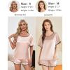 imageEkouaer Satin Pajama Set for Women 2 Piece Silk Pjs Soft Short Sleeve Sleepwear Top with Ruffle Shorts SXXLChampagne