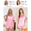 imageEkouaer Satin Pajama Set for Women 2 Piece Silk Pjs Soft Short Sleeve Sleepwear Top with Ruffle Shorts SXXLLight Pink