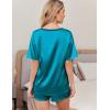 imageEkouaer Satin Pajama Set for Women 2 piece Silky Pj Set Soft Short Sleeve Sleepwear Summer Loungewear SXXLBlue Green