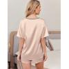 imageEkouaer Satin Pajama Set for Women 2 piece Silky Pj Set Soft Short Sleeve Sleepwear Summer Loungewear SXXLChampagne