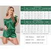 imageEkouaer Satin Pajama Set for Women 2 piece Silky Pj Set Soft Short Sleeve Sleepwear Summer Loungewear SXXLIvy Green