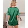 imageEkouaer Satin Pajama Set for Women 2 piece Silky Pj Set Soft Short Sleeve Sleepwear Summer Loungewear SXXLIvy Green