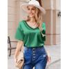 imageEkouaer Satin Pajama Set for Women 2 piece Silky Pj Set Soft Short Sleeve Sleepwear Summer Loungewear SXXLIvy Green