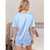 imageEkouaer Satin Pajama Set for Women 2 piece Silky Pj Set Soft Short Sleeve Sleepwear Summer Loungewear SXXLLight Blue
