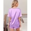 imageEkouaer Satin Pajama Set for Women 2 piece Silky Pj Set Soft Short Sleeve Sleepwear Summer Loungewear SXXLLilac
