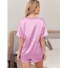 imageEkouaer Satin Pajama Set for Women 2 piece Silky Pj Set Soft Short Sleeve Sleepwear Summer Loungewear SXXLMauve Red