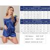 imageEkouaer Satin Pajama Set for Women 2 piece Silky Pj Set Soft Short Sleeve Sleepwear Summer Loungewear SXXLNavy Blue