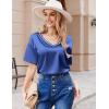imageEkouaer Satin Pajama Set for Women 2 piece Silky Pj Set Soft Short Sleeve Sleepwear Summer Loungewear SXXLNavy Blue