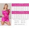 imageEkouaer Satin Pajama Set for Women 2 piece Silky Pj Set Soft Short Sleeve Sleepwear Summer Loungewear SXXLRose Red