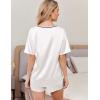 imageEkouaer Satin Pajama Set for Women 2 piece Silky Pj Set Soft Short Sleeve Sleepwear Summer Loungewear SXXLWhite