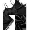 imageEkouaer Sexy Lace Silk Satin Pajamas Cami Lingerie Sets 2 Piece Pjs Sleepwear Loungewear Bridal Gift for Women