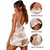 imageEkouaer Silk Pajamas Set Women Satin Sleepwear Ruffled Camisole Shorts Pjs Nightwear XXL Beige
