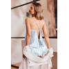 imageEkouaer Silk Pajamas Set for Women Satin Backless Lingerie Pjs Cami Top and Shorts NightwearBlue Striped