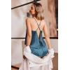 imageEkouaer Silk Pajamas Set for Women Satin Backless Lingerie Pjs Cami Top and Shorts NightwearDark Blue Leopard