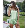 imageEkouaer Silk Pajamas Set for Women Satin Backless Lingerie Pjs Cami Top and Shorts NightwearIce Green