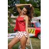 imageEkouaer Silk Pajamas Set for Women Satin Backless Lingerie Pjs Cami Top and Shorts NightwearRed Heart