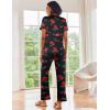 imageEkouaer Silk Satin Pajamas Set Women Short Sleeve Sleepwear Soft Button Down Loungewear Pjs SetLove Lips