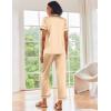 imageEkouaer Silk Satin Pajamas Set Women Short Sleeve Sleepwear Soft Button Down Loungewear Pjs SetPorcini