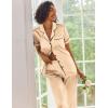 imageEkouaer Silk Satin Pajamas Set Women Short Sleeve Sleepwear Soft Button Down Loungewear Pjs SetPorcini