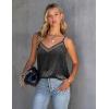 imageEkouaer Silk Tank Top for Women Mesh V Neck Satin Camisole Silky Sleeveless Tank Cami ShirtBlack Leopard