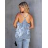 imageEkouaer Silk Tank Top for Women Mesh V Neck Satin Camisole Silky Sleeveless Tank Cami ShirtBlue Flowers