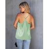 imageEkouaer Silk Tank Top for Women Mesh V Neck Satin Camisole Silky Sleeveless Tank Cami ShirtIce Green