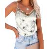 imageEkouaer Silk Tank Top for Women Mesh V Neck Satin Camisole Silky Sleeveless Tank Cami ShirtInk Flower