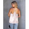 imageEkouaer Silk Tank Top for Women Mesh V Neck Satin Camisole Silky Sleeveless Tank Cami ShirtPink Leopard