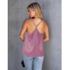 imageEkouaer Silk Tank Top for Women Mesh V Neck Satin Camisole Silky Sleeveless Tank Cami ShirtPink Purple