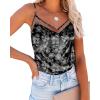 imageEkouaer Silk Tank Top for Women Mesh V Neck Satin Camisole Silky Sleeveless Tank Cami ShirtWhite Flowers