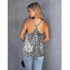 imageEkouaer Silk Tank Top for Women Mesh V Neck Satin Camisole Silky Sleeveless Tank Cami ShirtWhite Leopard