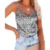 imageEkouaer Silk Tank Top for Women Mesh V Neck Satin Camisole Silky Sleeveless Tank Cami ShirtWhite Leopard