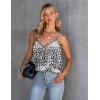 imageEkouaer Silk Tank Top for Women Mesh V Neck Satin Camisole Silky Sleeveless Tank Cami ShirtWhite Leopard