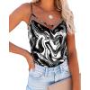 imageEkouaer Silk Tank Top for Women Mesh V Neck Satin Camisole Silky Sleeveless Tank Cami ShirtWhite and Black