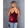 imageEkouaer Silk Tank Top for Women Mesh V Neck Satin Camisole Silky Sleeveless Tank Cami ShirtWine Red