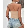 imageEkouaer Women Halter Top Backless Scroop Neck Slim Stretchy Ribbed Knit Camisole Crop Tops SXXLBeige