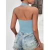 imageEkouaer Women Halter Top Backless Scroop Neck Slim Stretchy Ribbed Knit Camisole Crop Tops SXXLClear Blue