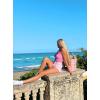 imageEkouaer Women Halter Top Backless Scroop Neck Slim Stretchy Ribbed Knit Camisole Crop Tops SXXLHot Pink