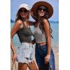 imageEkouaer Women Halter Top Backless Scroop Neck Slim Stretchy Ribbed Knit Camisole Crop Tops SXXLLight Gray