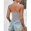 imageEkouaer Women Halter Top Backless Scroop Neck Slim Stretchy Ribbed Knit Camisole Crop Tops SXXLLight Gray