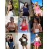 imageEkouaer Women Halter Top Backless Scroop Neck Slim Stretchy Ribbed Knit Camisole Crop Tops SXXLNavy