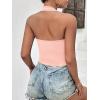 imageEkouaer Women Halter Top Backless Scroop Neck Slim Stretchy Ribbed Knit Camisole Crop Tops SXXLPink