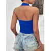 imageEkouaer Women Halter Top Backless Scroop Neck Slim Stretchy Ribbed Knit Camisole Crop Tops SXXLSky Blue