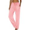 imageEkouaer Women Pajama Pants Comfy Pj Bottom with Pockets Stretch Plaid SleepwearIcy Pink