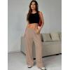 imageEkouaer Women Pajama Pants Comfy Pj Bottom with Pockets Stretch Plaid SleepwearKhaki
