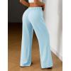 imageEkouaer Women Pajama Pants Comfy Pj Bottom with Pockets Stretch Plaid SleepwearLight Blue