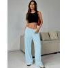 imageEkouaer Women Pajama Pants Comfy Pj Bottom with Pockets Stretch Plaid SleepwearLight Blue