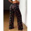 imageEkouaer Women Pajama Pants Comfy Pj Bottom with Pockets Stretch Plaid SleepwearLittle Cherry Print