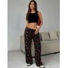 imageEkouaer Women Pajama Pants Comfy Pj Bottom with Pockets Stretch Plaid SleepwearLittle Cherry Print
