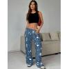 imageEkouaer Women Pajama Pants Comfy Pj Bottom with Pockets Stretch Plaid SleepwearStarry Sky